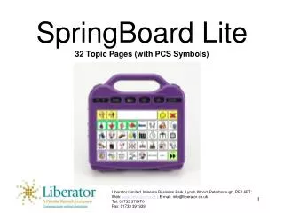 SpringBoard Lite 32 Topic Pages (with PCS Symbols)