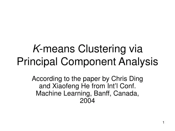 k means clustering via principal component analysis