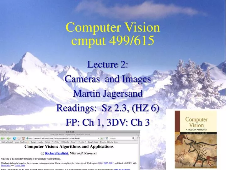 computer vision cmput 499 615