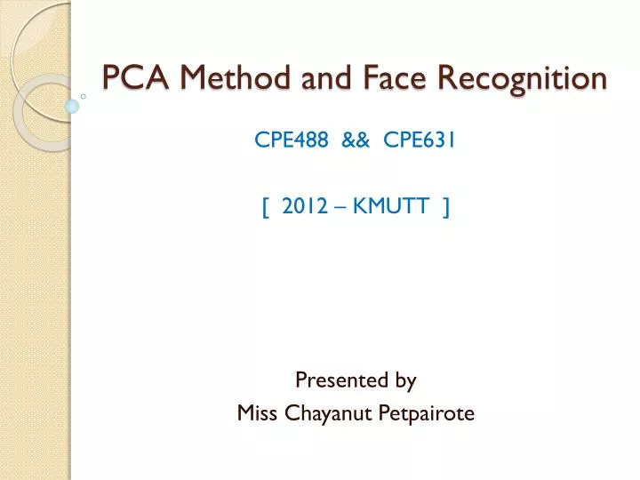pca method and face recognition