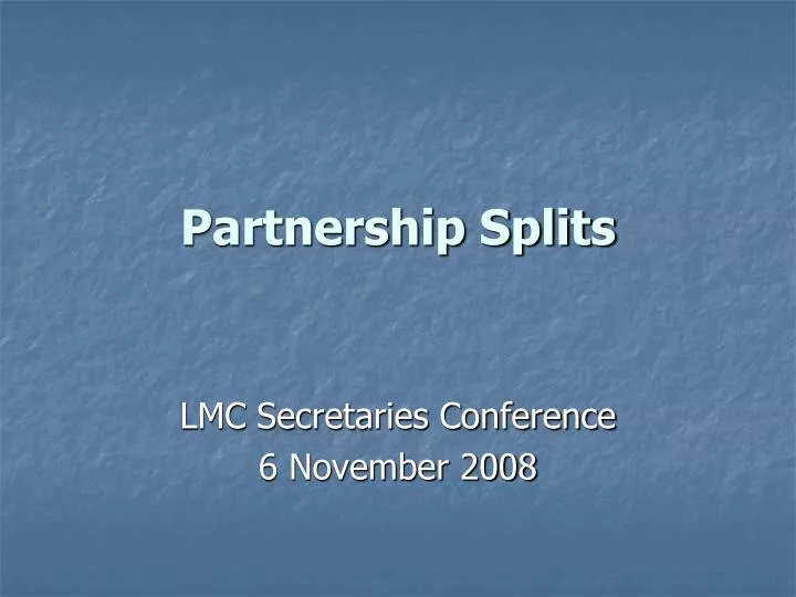 partnership splits