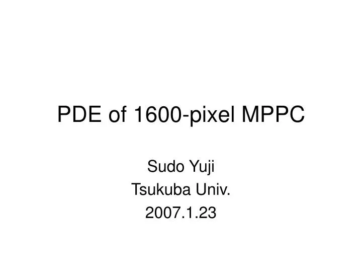 pde of 1600 pixel mppc