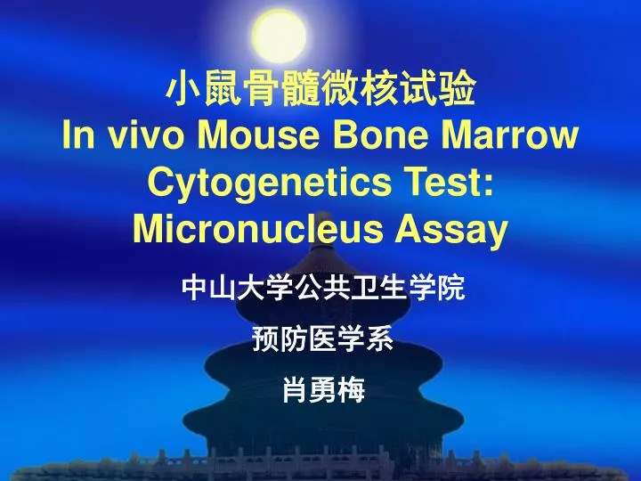 in vivo mouse bone marrow cytogenetics test micronucleus assay