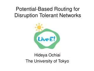 potential based routing for disruption tolerant networks