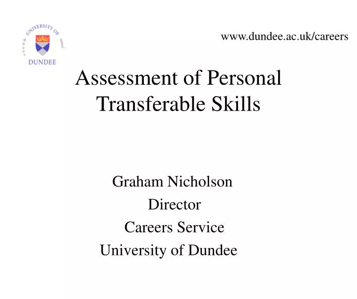 assessment of personal transferable skills