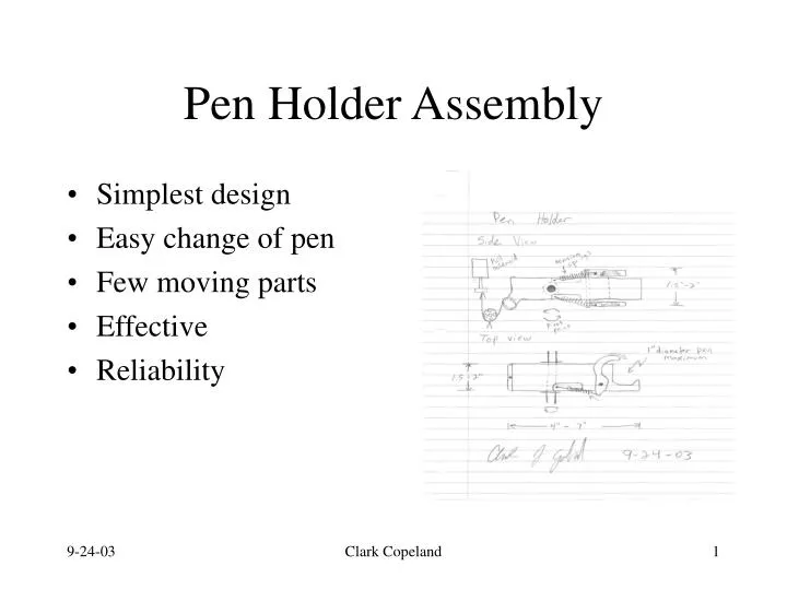 pen holder assembly