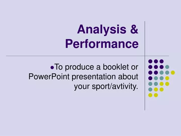 analysis performance