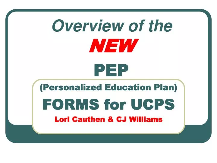 personalized education plan forms for ucps lori cauthen cj williams