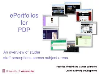 ePortfolios for PDP