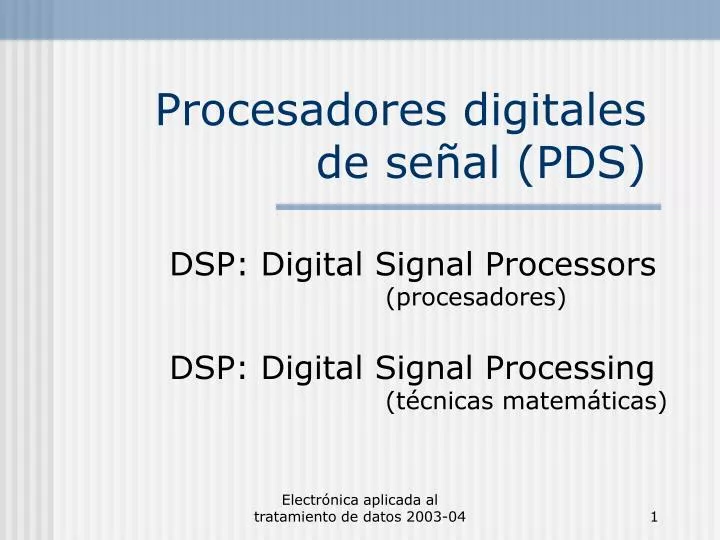 procesadores digitales de se al pds