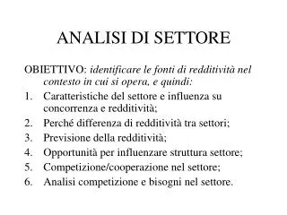 analisi di settore