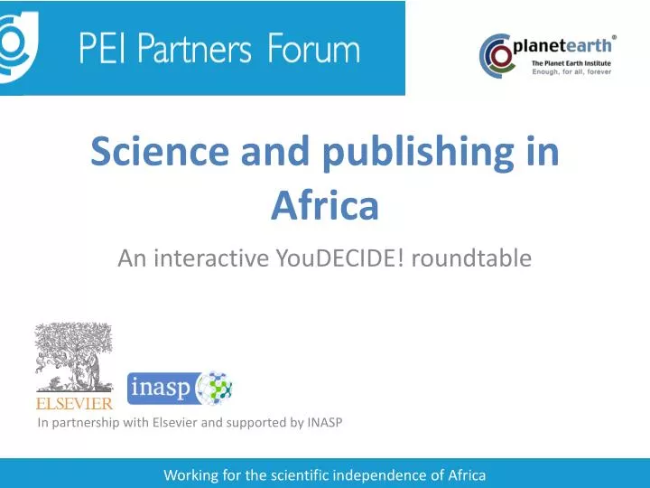 science and publishing in africa