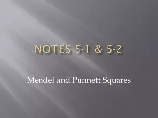 Notes 5-1 &amp; 5-2