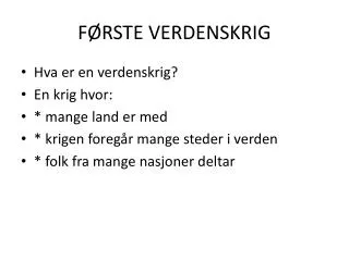 f rste verdenskrig