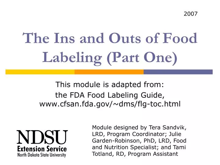 the ins and outs of food labeling part one