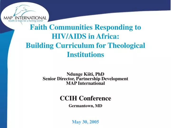 faith communities responding to hiv aids in africa building curriculum for theological institutions
