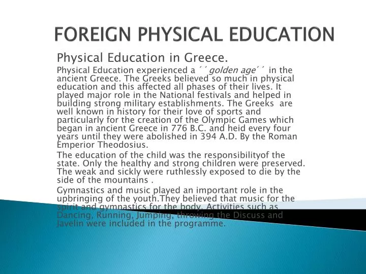 foreign physical education