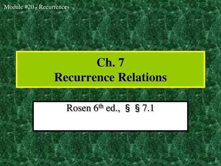 ch 7 recurrence relations