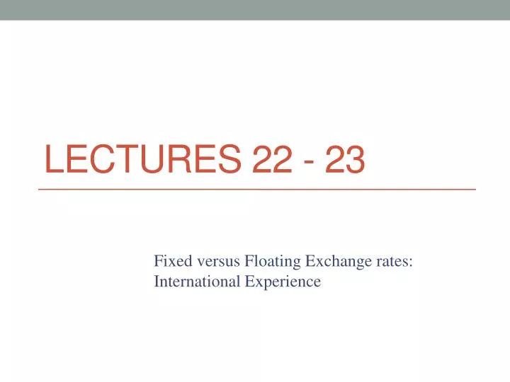 lectures 22 23