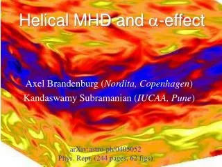 Helical MHD and a -effect