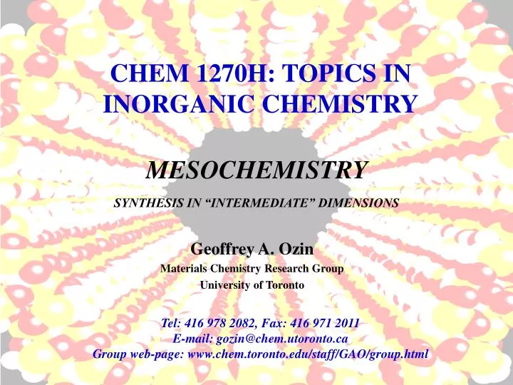 mesochemistry synthesis in intermediate dimensions