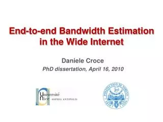 end to end bandwidth estimation in the wide internet