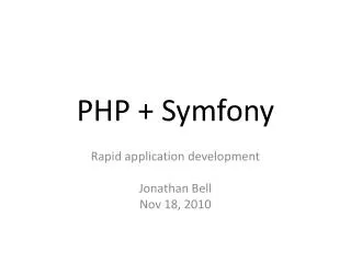 PHP + Symfony