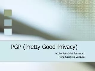 pgp pretty good privacy