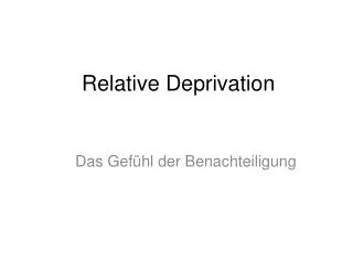relative deprivation