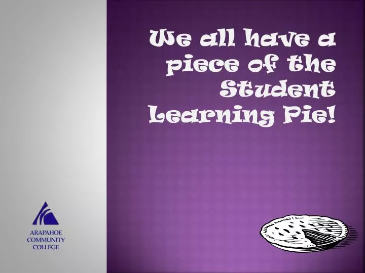 we all have a piece of the student learning pie