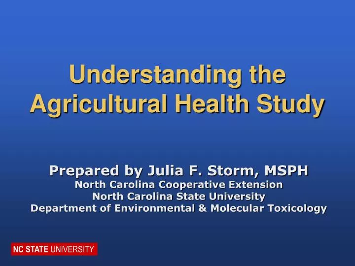 understanding the agricultural health study
