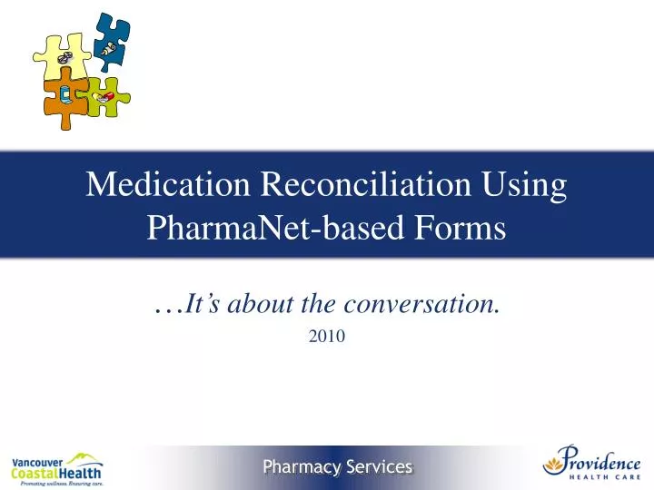 medication reconciliation using pharmanet based forms