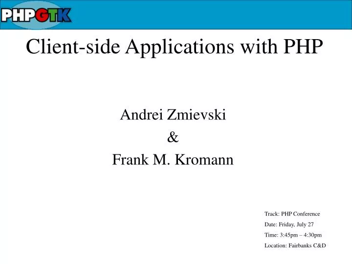 client side applications with php