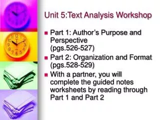 Unit 5:Text Analysis Workshop