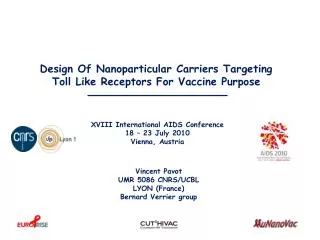 Design Of Nanoparticular Carriers Targeting Toll Like Receptors For Vaccine Purpose