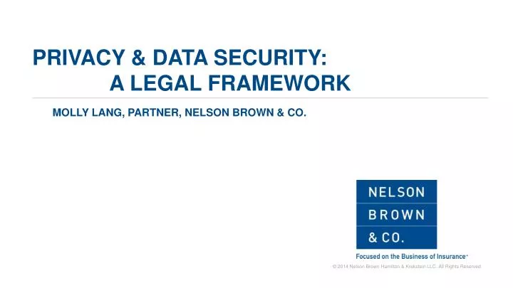 privacy data security a legal framework