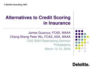 Alternatives to Credit Scoring in Insurance