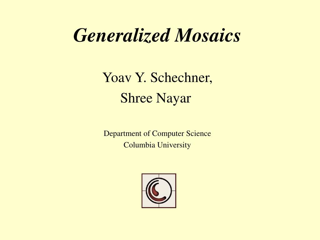 Generalized Mosaics: Advancements in Dynamic Range and Polarization in Imaging - slide 1