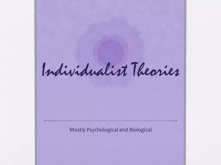 individualist theories