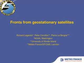 Fronts from geostationary satellites