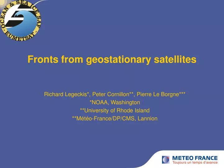 fronts from geostationary satellites