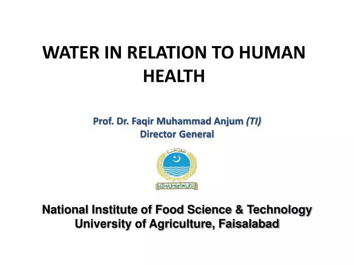 water in relation to human health