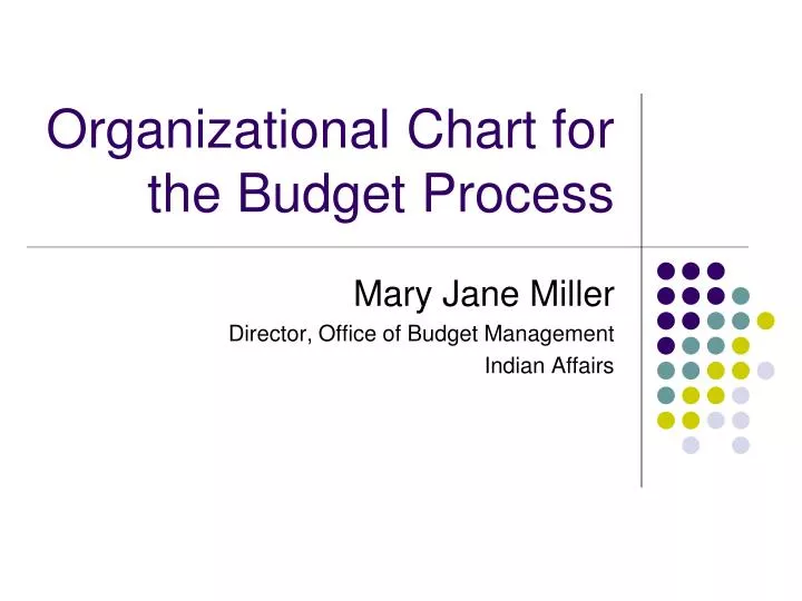 organizational chart for the budget process