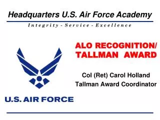 ALO RECOGNITION/ TALLMAN AWARD