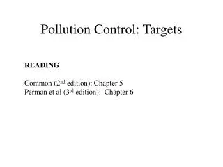 Pollution Control: Targets