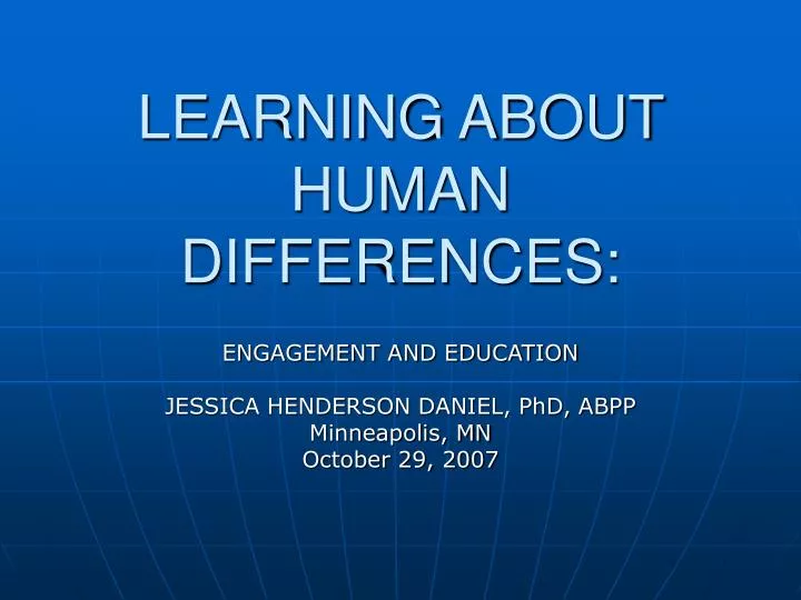 learning about human differences