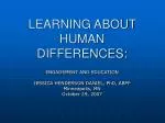 LEARNING ABOUT HUMAN DIFFERENCES: - slide 1