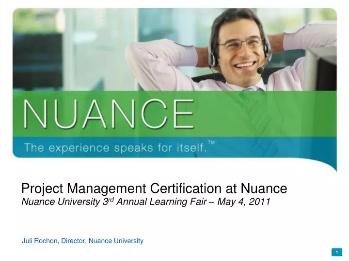 project management certification at nuance nuance university 3 rd annual learning fair may 4 2011