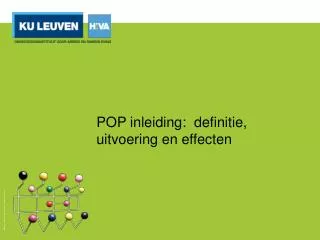pop inleiding definitie uitvoering en effecten