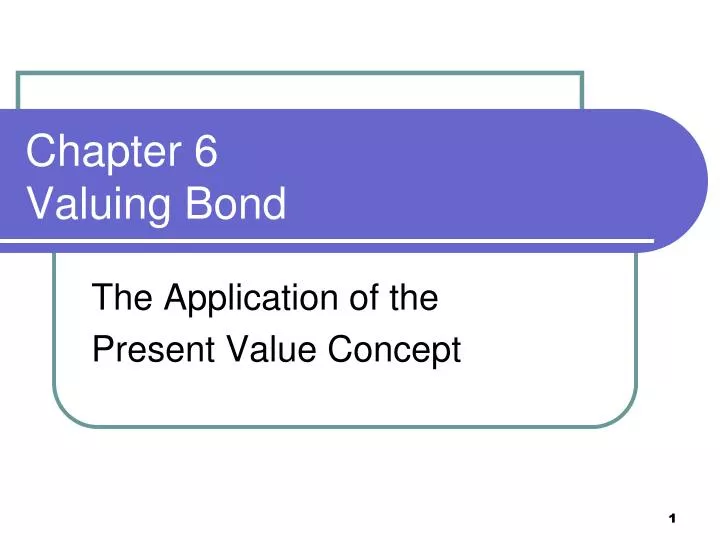 chapter 6 valuing bond